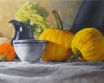 Twoy Yellow Pumpkins 24x30